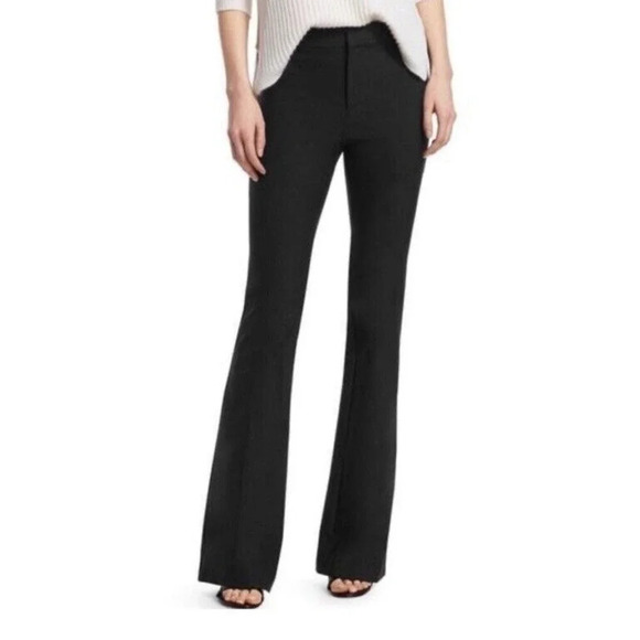 Alice and Olivia Dress Pants Towork! Black Classic Flare Flat Front Office Sz 2 - Picture 3 of 10